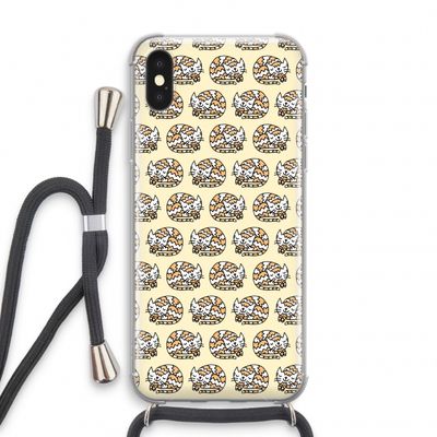 Slapende poes: iPhone X Transparant Hoesje met koord