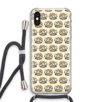 Slapende poes: iPhone X Transparant Hoesje met koord