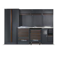 Beta Werkplaatsinrichting tools c45pro 2.0 x (rvs gecoat mdf werkblad) inclusief gratis 268-delige gereedschapsset