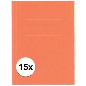 Opbergmappen folio formaat oranje 15 stuks