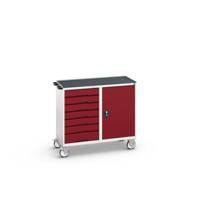 Bott Verso Mobiele Kast | 1050x600x980mm | 7 Laden | 1 Deur | Top Tray | RAL 3004 - 16927128.24 Bott Verso Mobiele Kast | 1050x600x980mm | 7 Laden | 1 Deur | Top Tray | RAL 3004 - 16927128.24