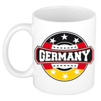 Duitsland landen thema koffiemok - keramiek - 300 ml - supporters beker - Cadeau - wit