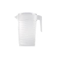 Waterkan/schenkkan - met deksel - 1 liter - kunststof - thumbnail