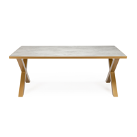 Stalux Eettafel 'Roos' 180 x 100cm, kleur goud / beton