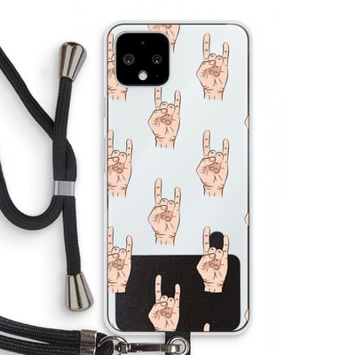 Rock: Pixel 4 Transparant Hoesje met koord