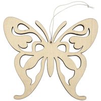 1x Houten vlinders 16,5 x 14 cm ophang decoratie 1x Houten vlinders 16,5 x 14 cm ophang decoratie