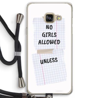 No Girls Allowed Unless: Samsung Galaxy A3 (2016) Transparant Hoesje met koord