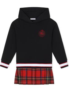 Dolce & Gabbana Kids robe-hoodie à motif tartan - Noir