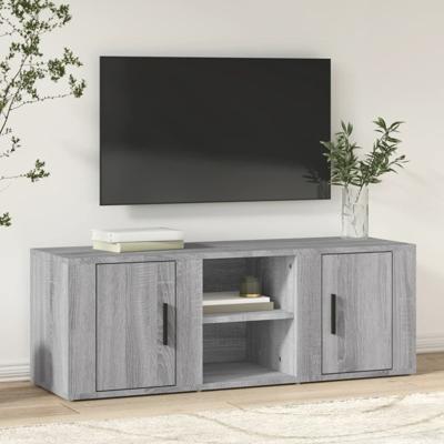Tv-meubel 100x31,5x35 cm bewerkt hout grijs sonoma eikenkleurig