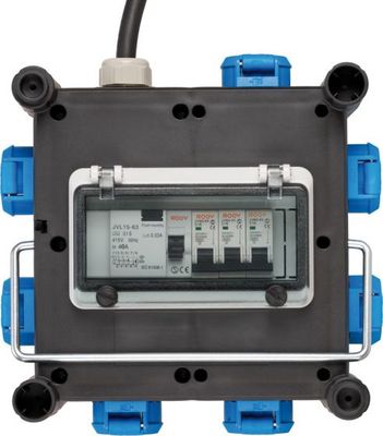 Brennenstuhl 1153690600 power uitbreiding 2 m 7 AC-uitgang(en) Buiten Zwart, Blauw