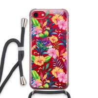 Tropisch 2: iPhone SE 2020 Transparant Hoesje met koord