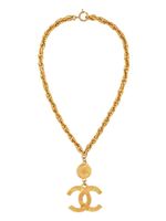 CHANEL Pre-Owned collier à pendentif CC (1993) - Or