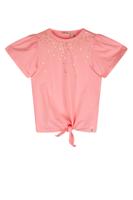 NoNo Zomer t-shirt meisjes Roze - gebreid - strass steentjes - Kate