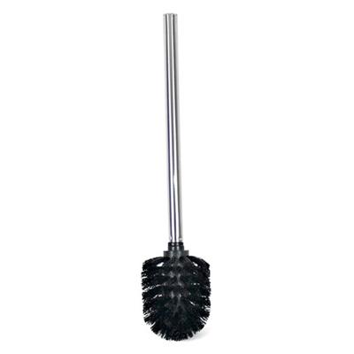 Wc/toiletborstel - zwart/zilver - 34.5 cm - RVS - Toilet/badkameraccessoires - wc-borstels