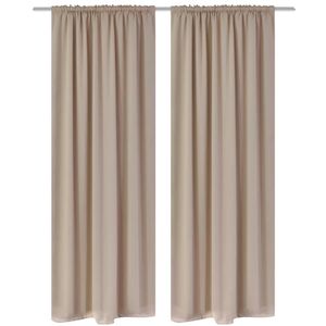 VidaXL Gordijnen met gleuven 135 x 245 cm crème 2 st