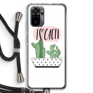 I love cacti: Xiaomi Redmi Note 10 Pro Transparant Hoesje met koord