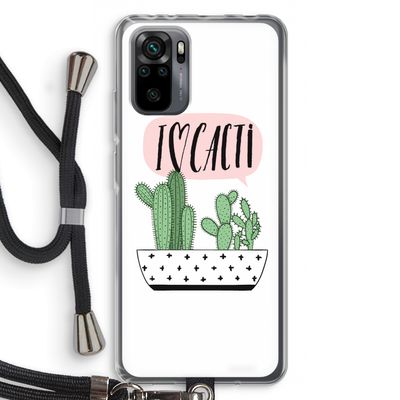 I love cacti: Xiaomi Redmi Note 10 Pro Transparant Hoesje met koord