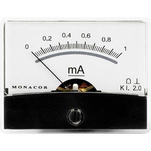 Monacor 0290480 PM-2/1MA PM-2/1MA draaispul-inbouwinstrument, 1 mA