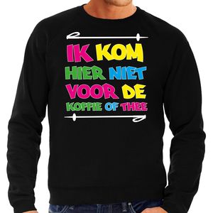 Apres ski sweater voor heren - koffie of thee - zwart - apres ski/winter trui