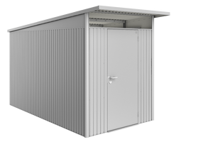 Metalen Berging AvantGarde ECO A4 180x380x222 cm met enkele deur- Lessenaarsdak- Metaal- Biohort