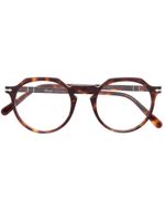 Persol lunettes de vue à monture ronde - Marron - thumbnail