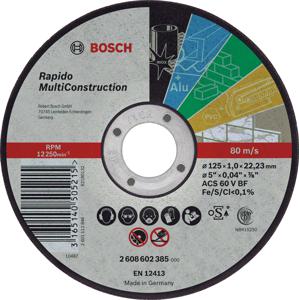 Bosch Doorslijpschijf Multi Construction 115mm doorslijpschijf