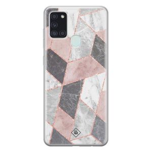Samsung Galaxy A21s siliconen telefoonhoesje - Stone grid
