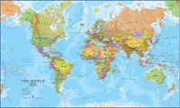 Wereldkaart 64P-zvlE Political, 101 x 59 cm | Maps International