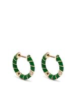 Yvonne Léon boucles d'oreilles en or 9ct serties de diamants et d'émail - Vert - thumbnail