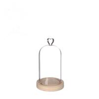 Ideas 4 Seasons Stolp hart met houten basis ø10xh18cm