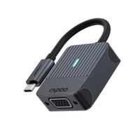Rapoo USB-C Adapter, USB-C naar VGA, grijs Desktop accessoire Zwart - thumbnail