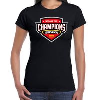 We are the champions Espana / Spanje supporter t-shirt zwart voor dames 2XL  - - thumbnail