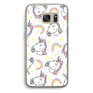 Rainbow Unicorn: Samsung Galaxy S7 Transparant Hoesje