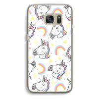 Rainbow Unicorn: Samsung Galaxy S7 Transparant Hoesje - thumbnail