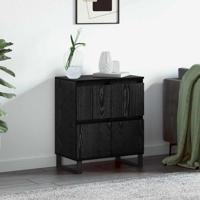 Dressoir met opslag met de deur Zwart 60 x 35 x 70 cm Bewerkt hout