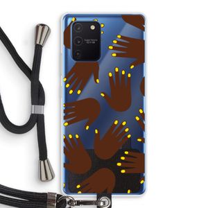 Hands dark: Samsung Galaxy Note 10 Lite Transparant Hoesje met koord