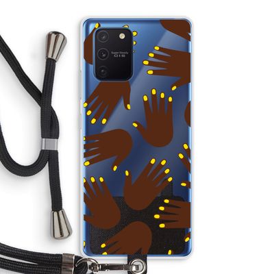 Hands dark: Samsung Galaxy Note 10 Lite Transparant Hoesje met koord