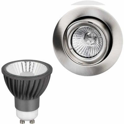 LED inbouwspot geborsteld staal 7W 345 lm 2700K