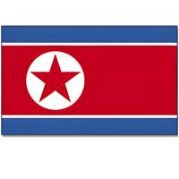 Vlag Noord Korea - 90 x 150 cm - feestartikelen - Noord Korea landen thema - supporter/fan