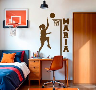 Aanpasbaar meisje basketbal sticker