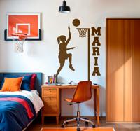 Aanpasbaar meisje basketbal sticker