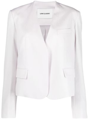 Low Classic blazer boutonné à design sans col - Violet