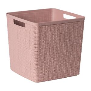 Curver jute opbergmand cube - 17 liter - roze