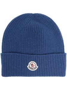 Moncler bonnet à patch logo - Bleu