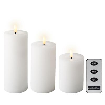 LED Kaarsenset wax 3-delig wit