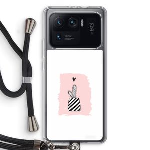 Zwart-wit cactus: Xiaomi Mi 11 Ultra Transparant Hoesje met koord