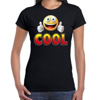 Funny emoticon t-shirt Cool zwart dames - thumbnail