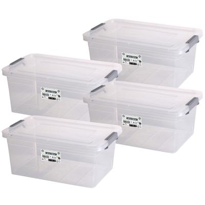 Urban Living Opberg box - 4x - 8,5 liter - 35 x 23 x 15 cm - met deksel en clips - waterdicht