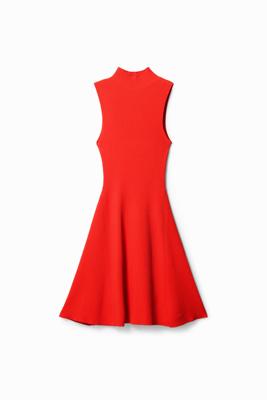 Korte geribde skaterjurk - RED - L