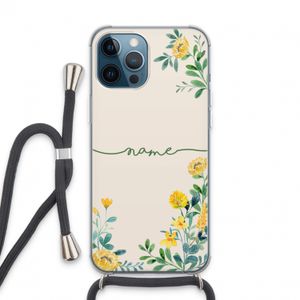 Gele bloemen: iPhone 13 Pro Max Transparant Hoesje met koord